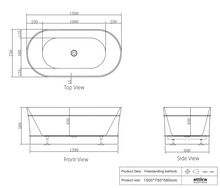 Load image into Gallery viewer, Attica Bondi 1500 Gloss White Bath