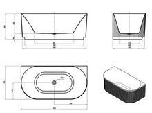 Load image into Gallery viewer, ATTICA HAVANA BACK TO WALL FLUTED BATHTUB