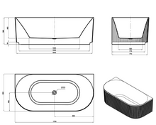 Load image into Gallery viewer, ATTICA HAVANA BACK TO WALL FLUTED BATHTUB