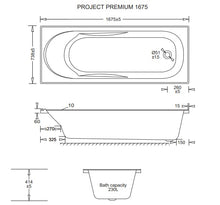 Load image into Gallery viewer, PROJECT PREMIUM ACRYLIC BATH 1675MM