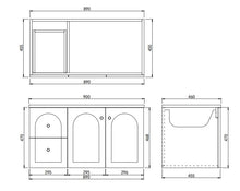 Load image into Gallery viewer, CHESTER FEDERATION WALL HUNG PVC 900MM VANITY