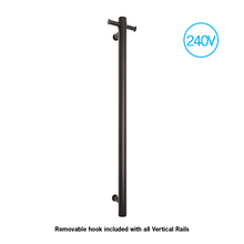 Load image into Gallery viewer, THERMOGROUP VERTICAL HEATED TOWEL BAR RD - MATT BLACK