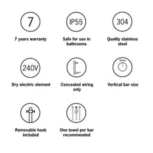 Load image into Gallery viewer, THERMOGROUP VERTICAL HEATED TOWEL BAR RD - MATT BLACK