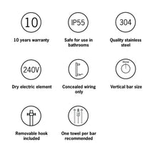 Load image into Gallery viewer, THERMOGROUP VERTICAL HEATED TOWEL BAR RD - POLISHED S.STEEL