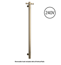Load image into Gallery viewer, THERMOGROUP VERTICAL HEATED TOWEL BAR RD - BRUSHED BRASS