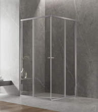 Load image into Gallery viewer, FRAMED CORNER DOUBLE SLIDING DOOR SHOWER SCREEN