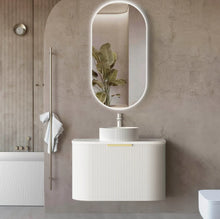 Load image into Gallery viewer, BONDI SATIN WHITE FLUTED 750X450X450 CURVE VANITY
