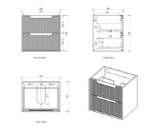 Load image into Gallery viewer, BYRON FLUTED 600MM WOODLAND OAK WALL HUNG VANITY