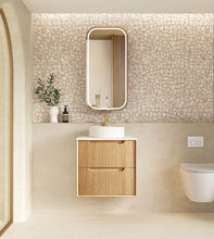 Load image into Gallery viewer, BYRON FLUTED 600MM WOODLAND OAK WALL HUNG VANITY