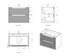 Load image into Gallery viewer, BYRON FLUTED 750MM WOODLAND OAK WALL HUNG VANITY