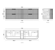 Load image into Gallery viewer, HAVANA 1800MM FLUTED WALL HUNG CURVE VANITY