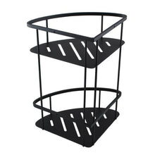 Load image into Gallery viewer, CORNER STAINLESS STEEL 2 TIER SHELF MATT BLACK