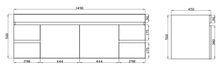 Load image into Gallery viewer, BERGE DARK GREY 1500MM WALL HUNG VAINTY