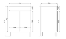 Load image into Gallery viewer, BERGE WHITE OAK 600MM FREESTANDING VANITY NARROW