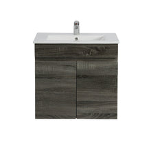 Load image into Gallery viewer, BERGE DARK GREY 600MM WALL HUNG VANITY NARROW