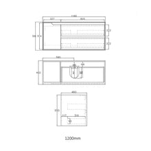 Load image into Gallery viewer, BYRON NATURAL OAK 1200MM WALL HUNG VANITY