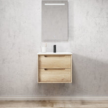 Load image into Gallery viewer, BYRON NATURAL OAK 600MM WALL HUNG VANITY