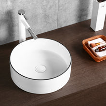 Load image into Gallery viewer, GLOSS WHITE/BLACK EDGE BASIN IA022S
