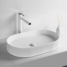 Load image into Gallery viewer, OVAL FLUTED MATT WHITE BASIN IA071MW
