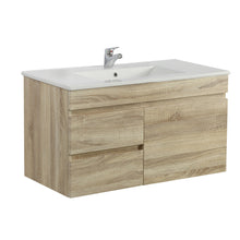 Load image into Gallery viewer, BERGE WHITE OAK 900MM WALL HUNG VAINTY