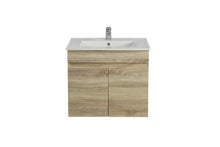 Load image into Gallery viewer, BERGE WHITE OAK 600MM WALL HUNG VANITY NARROW
