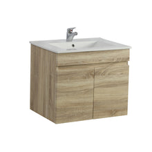 Load image into Gallery viewer, BERGE WHITE OAK 600MM WALL HUNG VANITY NARROW
