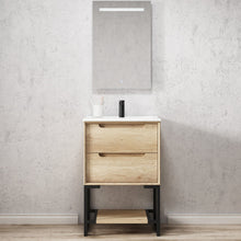 Load image into Gallery viewer, BYRON NATURAL OAK 600MM WALL HUNG VANITY