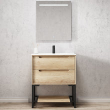 Load image into Gallery viewer, BYRON NATURAL OAK 750MM WALL HUNG VANITY