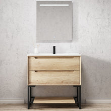 Load image into Gallery viewer, BYRON NATURAL OAK 900MM WALL HUNG VANITY