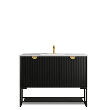 Load image into Gallery viewer, MARLO MATTE BLACK 1200MM WALL HUNG VANITY

