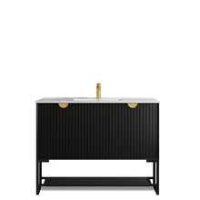 Load image into Gallery viewer, MARLO MATTE BLACK 1200MM WALL HUNG VANITY