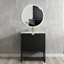 Load image into Gallery viewer, MARLO MATTE BLACK 750MM WALL HUNG VANITY
