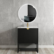Load image into Gallery viewer, MARLO MATTE BLACK 750MM WALL HUNG VANITY