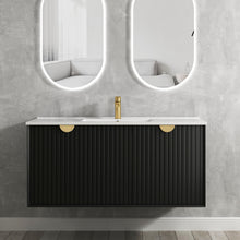Load image into Gallery viewer, MARLO MATTE BLACK 1200MM WALL HUNG VANITY