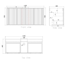 Load image into Gallery viewer, MARLO MATTE BLACK 1200MM WALL HUNG VANITY