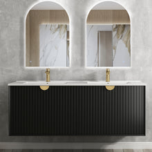 Load image into Gallery viewer, MARLO MATTE BLACK 1500MM WALL HUNG VANITY D-BOWLS