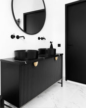 Load image into Gallery viewer, MARLO MATTE BLACK 1500MM WALL HUNG VANITY D-BOWLS