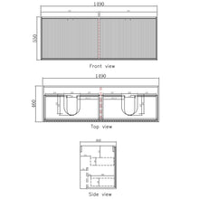 Load image into Gallery viewer, MARLO MATTE BLACK 1500MM WALL HUNG VANITY D-BOWLS