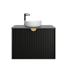 Load image into Gallery viewer, MARLO MATTE BLACK 750MM WALL HUNG VANITY