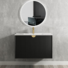 Load image into Gallery viewer, MARLO MATTE BLACK 750MM WALL HUNG VANITY