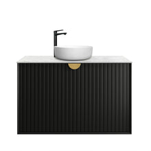Load image into Gallery viewer, MARLO MATTE BLACK 900MM WALL HUNG VANITY