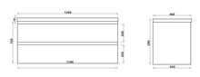 Load image into Gallery viewer, QUBIST TIMBERLOOK DOUBLE DRAWS 1200MM WALL HUNG VANITY
