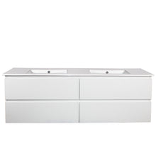 Load image into Gallery viewer, QUBIST MATT WHITE 1500MM WALL HUNG VANITY