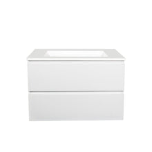 Load image into Gallery viewer, QUBIST MATT WHITE 750MM WALL HUNG VANITY