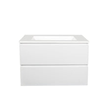 Load image into Gallery viewer, QUBIST MATT WHITE 750MM WALL HUNG VANITY
