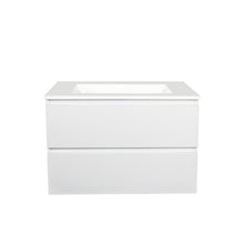 Load image into Gallery viewer, QUBIST MATT WHITE 900MM WALL HUNG VANITY