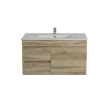 Load image into Gallery viewer, BERGE WHITE OAK 750MM WALL HUNG VANITY NARROW