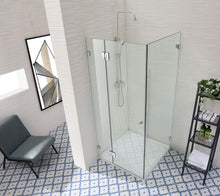 Load image into Gallery viewer, FRAMLESS SHOWER SCREEN L SHAPE CHROME