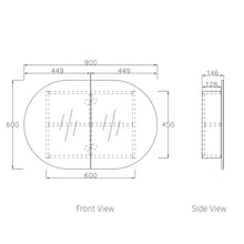 Load image into Gallery viewer, BONDI 900X600 SHAVING CABINET NATURAL OAK BOSV9060N