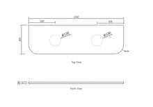 Load image into Gallery viewer, BONDI BLACK OAK 1500X450X450 CURVE VANITY